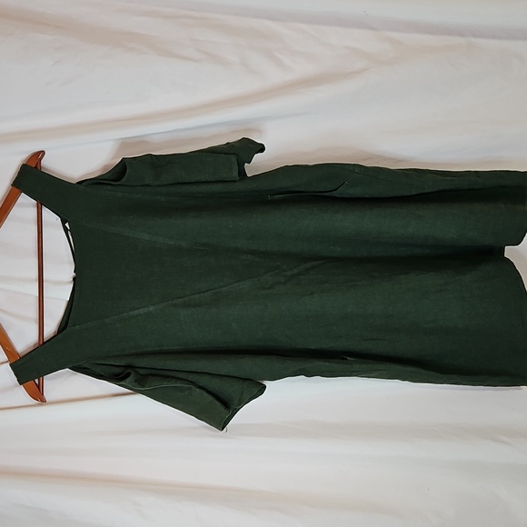 Soft Surroundings Emelia Linen Blend Cold Shoulder Dress Women's Medium Slouchy - Picture 7 of 10